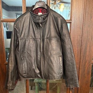 Guess Black Leather Motorcycle Jacket Vintage‎ 90’s Size Large